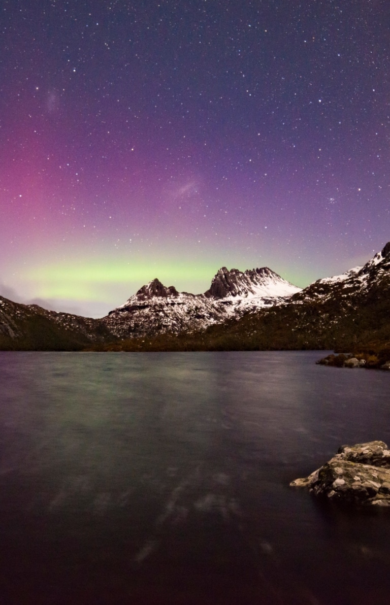 Aurora Australia, Cradle Mountain, Tasmanie © Pierre DESTRIBATS