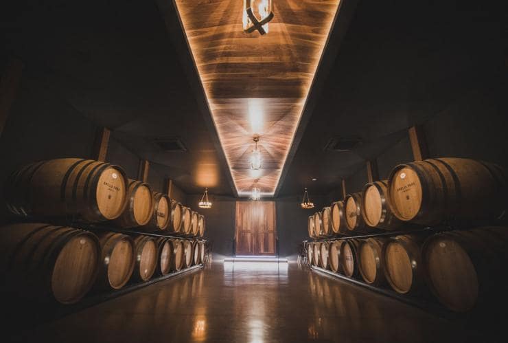 Tonneaux de vin à Amelia Park Winery © Australia's South West