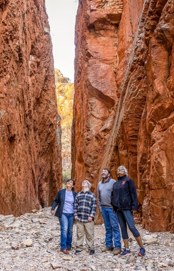 Gruppo a Standley Chasm, West MacDonnell Ranges, Northern Territory © Tourism NT/Helen Orr