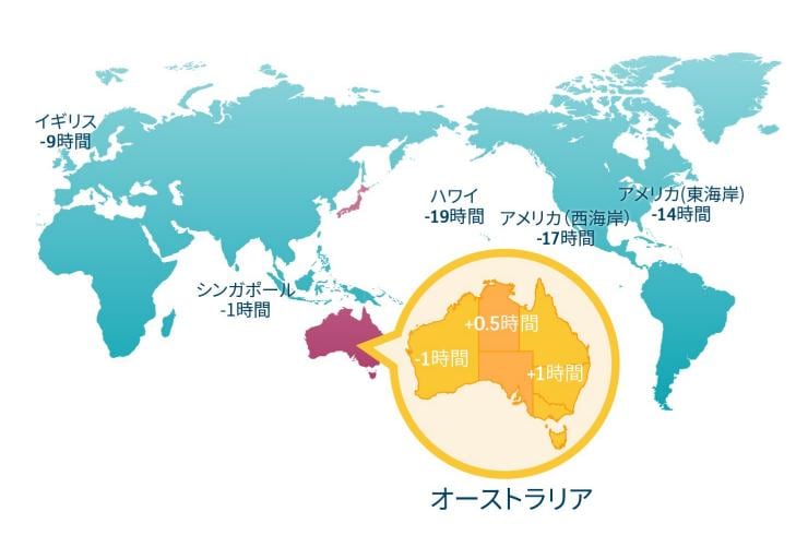 Japan to Aus Flight Map © Tourism Australia