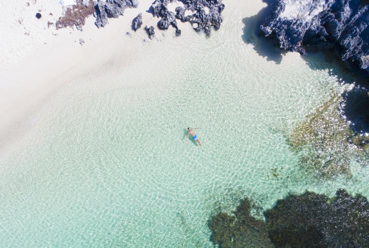Luftaufnahme von Little Geordie Bay, Rottnest Island, Westaustralien © Tourism Western Australia