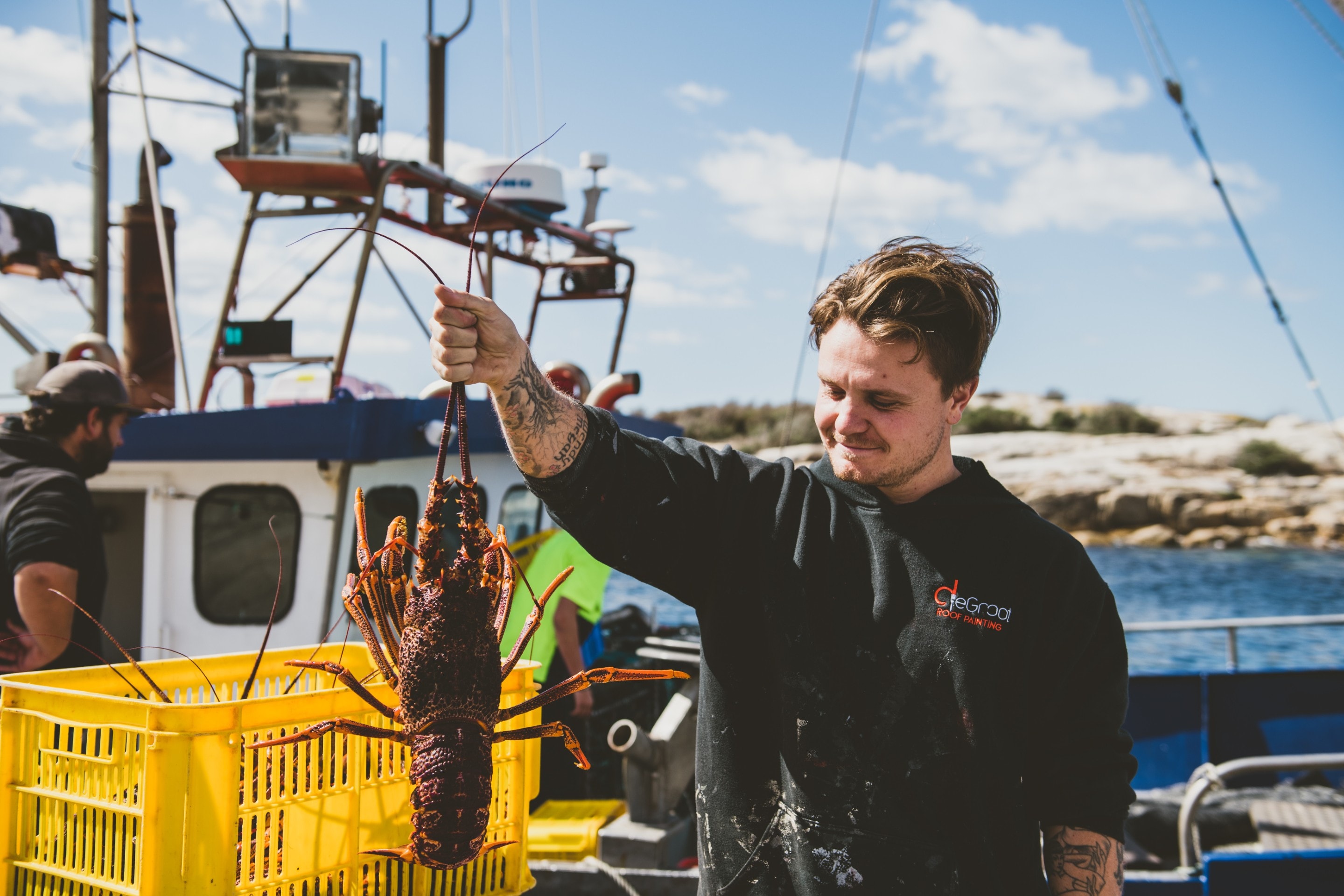 Krebs am Kai, Bicheno, Tasmanien © Stuart Gibson
