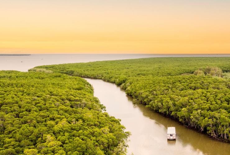 Boat ride at sunset with Mandingalbay Ancient Indigenous Tours in Cairns © Mandingalbay Ancient Indigenous Tours, Cairns, Queensland © Tourism and Events Queensland