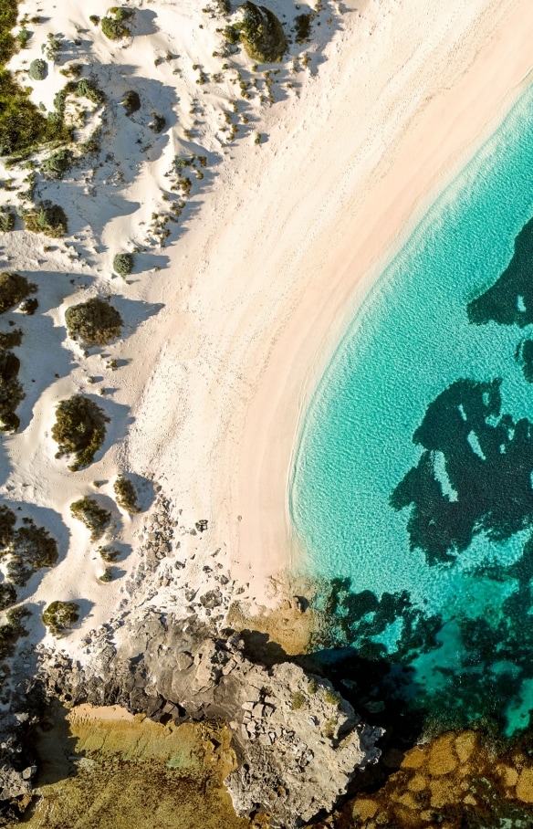Aerial over a beach on Rottnest Island © Georges Antoni