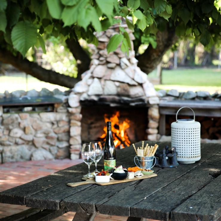 Platter by the fireplace at Farmstead Tatura in Goulburn Valley © Farmstead Tatura