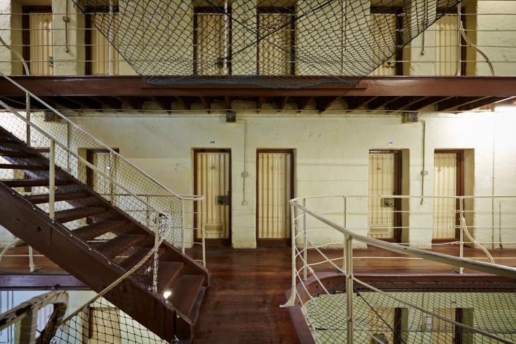 Interior view of Fremantle Prison’s hallways, staircases and cell doors in Fremantle, Western Australia © Jessica Wyld Interior view of Fremantle Prison’s hallways, staircases and cell doors in Fremantle, Western Australia © Jessica Wyld