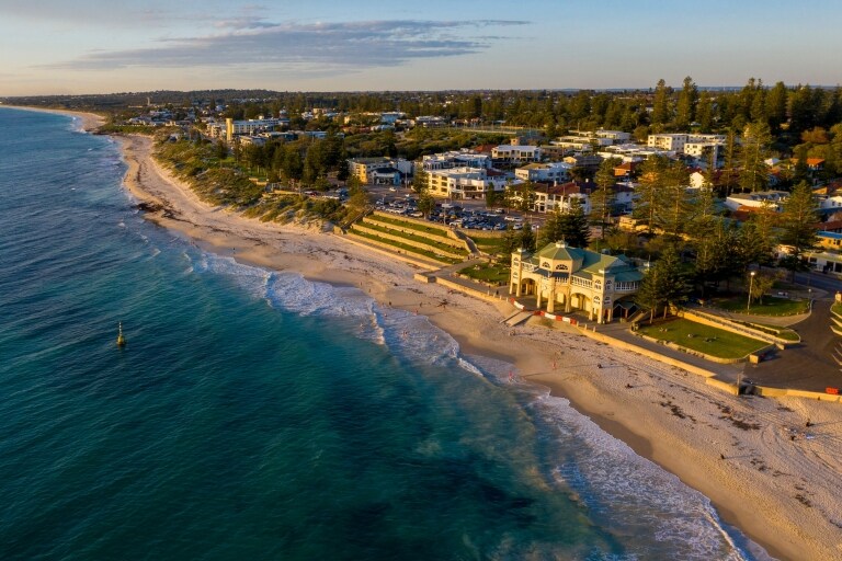 Aerial shot of Cottesloe Beach, Perth, Western Australia © Tourism Australia