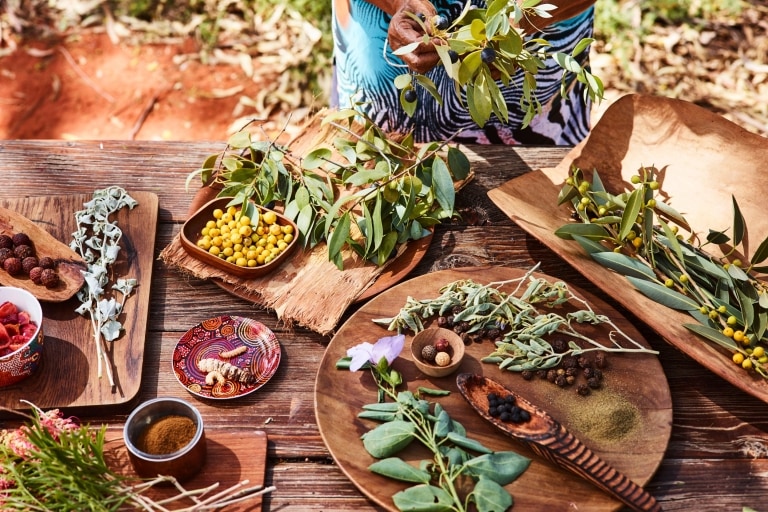 Native ingredients on a table at Ayers Rock Resort © Voyages