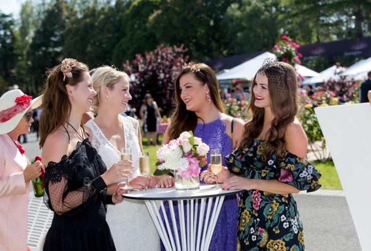 Women at Kennedy Oaks Day, Melbourne Cup Carnival, VIC © Victorian Race Club