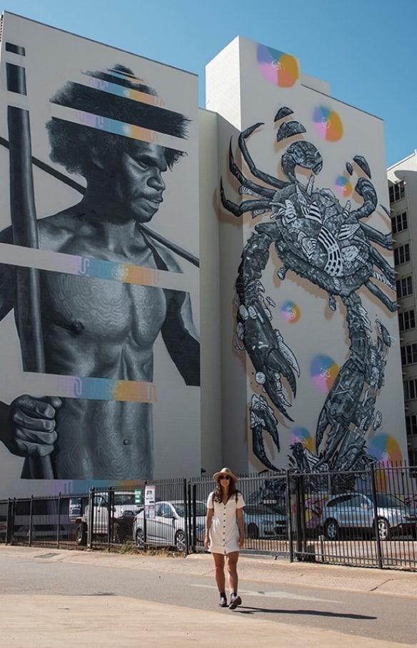 Multi Dimensional Man mural in Darwin © Tourism Australia