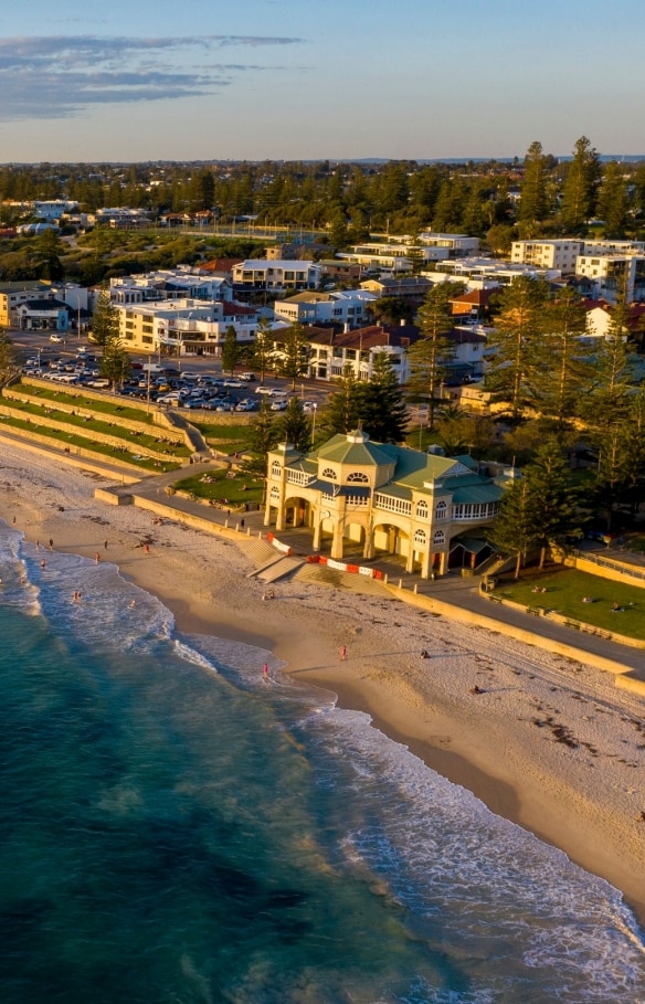 Aerial shot of Cottesloe Beach, WA © Tourism Australia