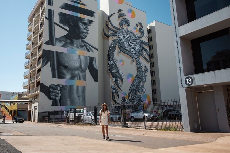 Multi Dimensional Man mural in Darwin © Tourism Australia