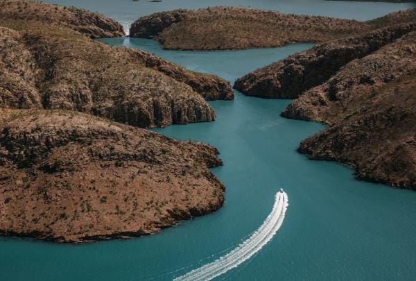 Aerial view of the Horizontal Falls, Talbot Bay, WA © Tourism Western Australia