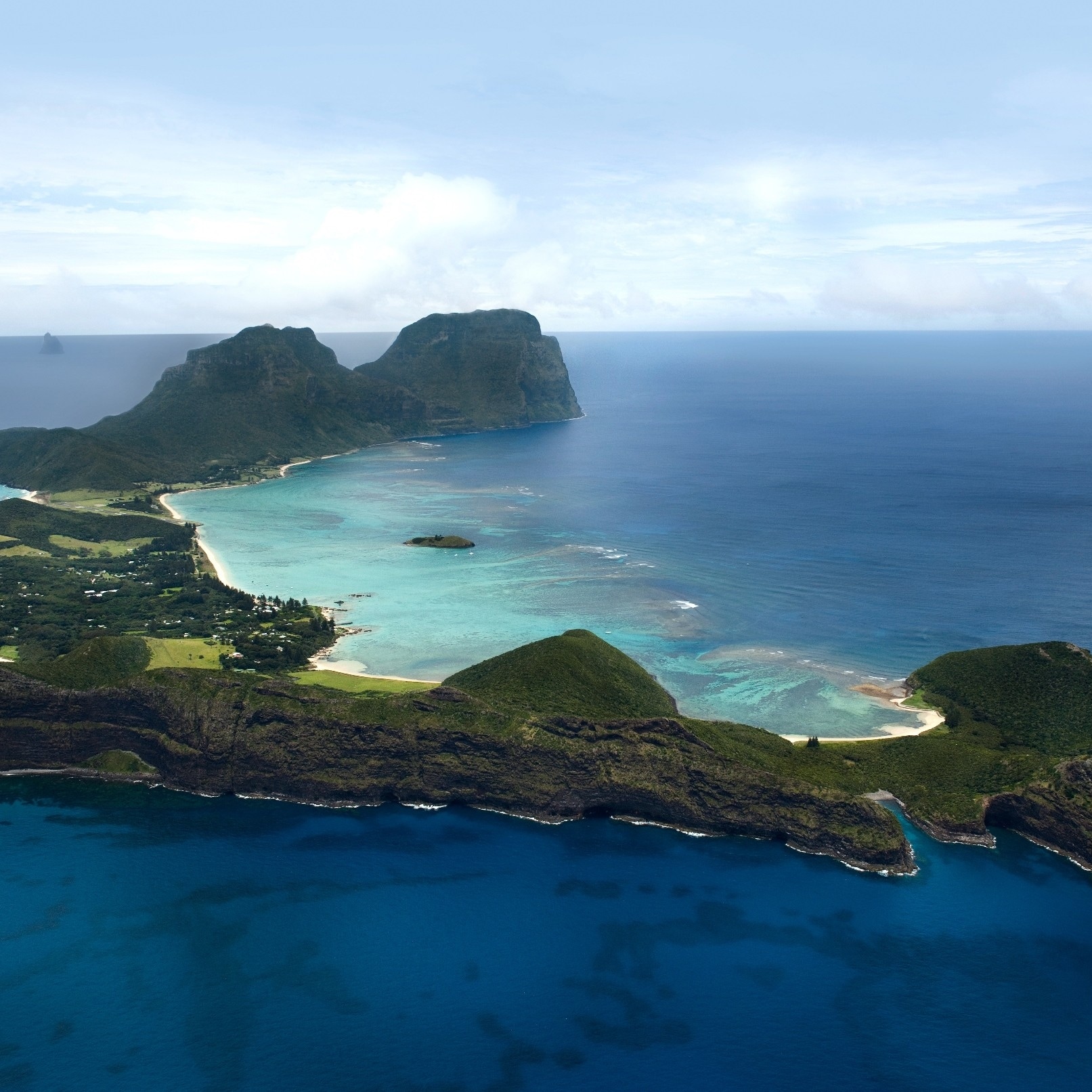 Aerial view of Lord Howe Island, NSW © Baillie Lodges