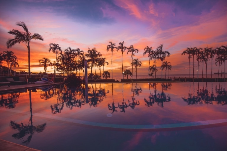 Darwin Skycity Pool at sunset, Darwin, NT © Tourism NT/Dave Anderson