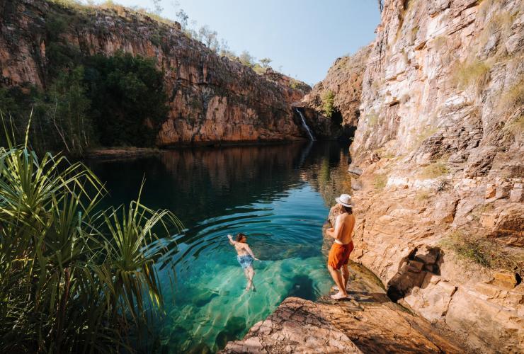 Refreshing dip into Maguk, Kakadu National Park, NT © Tourism NT/Kyle Hunter & Hayley Anderson