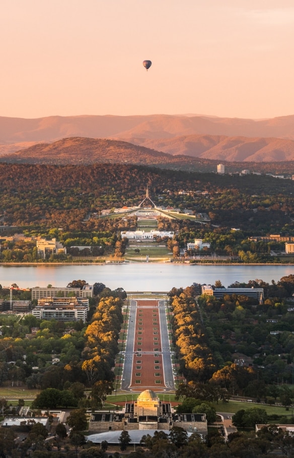 View from Mt Ainslie, Canberra, ACT © Rob Mulally for VisitCanberra