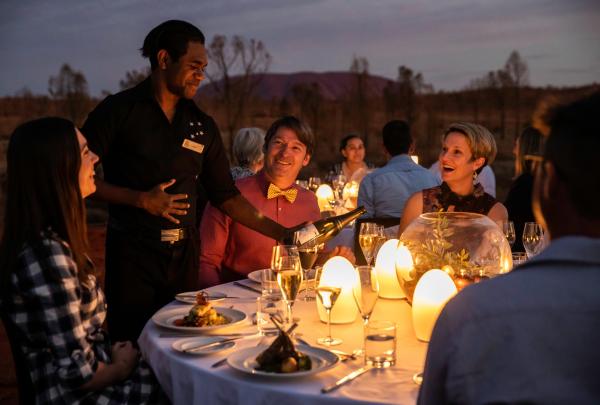 Sounds of Silence dining experience, Uluru-Kata Tjuta National Park, Red Centre, NT © Tourism NT/Helen Orr