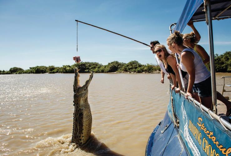 Crocodile jumping in the Adelaide River © Shaana McNaught 2012