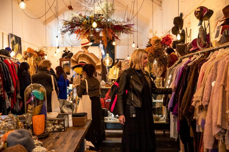 People browsing the eclectic shelves and clothing racks at Fashion by Foot in Melbourne, Victoria © Tourism Australia People browsing the eclectic shelves and clothing racks at Fashion by Foot in Melbourne, Victoria © Tourism Australia