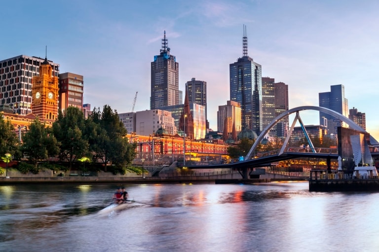 Morning on the Yarra River, South Bank, Melbourne, Victoria © Robyn Mackenzie