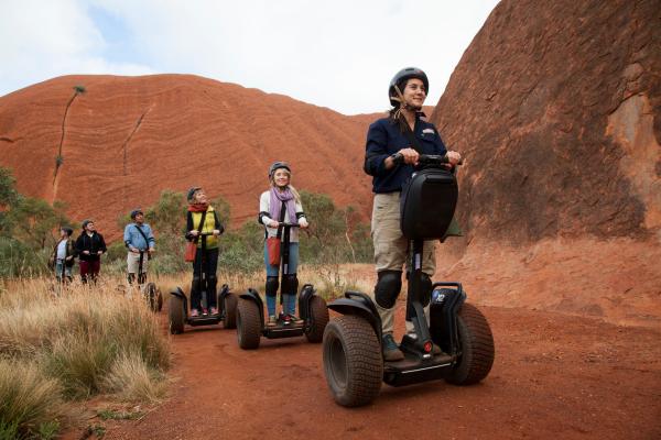 Enjoy stunning views of Uluru as you join our knowledgeable guides and tour the full base of Uluru on a Segway. <br /><br />Get up close and personal with the picturesque landscape and immerse yourself in the history and culture of Uluru and the region. Uluru, Uluru-Kata Tjuta National Park, Yulara, Northern Territory © Tourism Australia