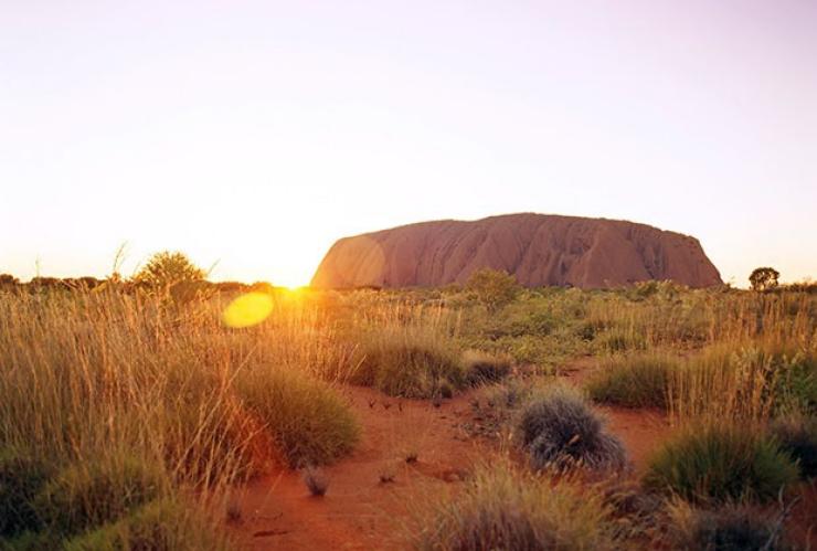 View of Uluru at sunset, Uluru-Kata Tjuta National Park, Northern Territory © Tourism Australia