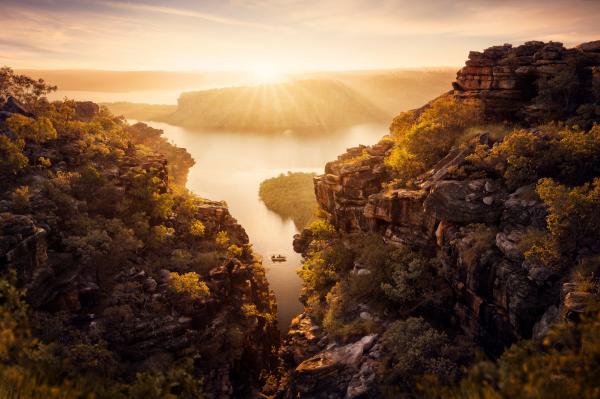 Aerial view of King George River, Kimberley, WA © Tourism Western Australia 