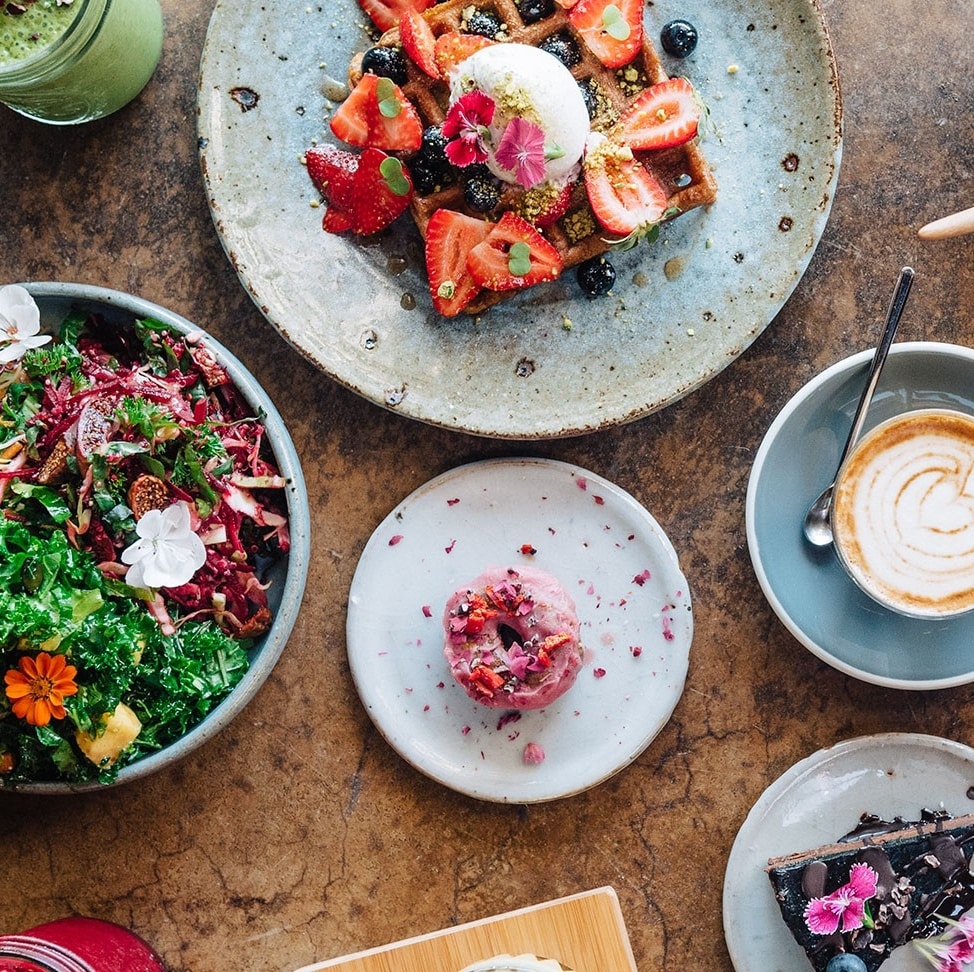 Flat lay of dishes from The Curated Plate festival on the Sunshine Coast © The Curated Plate