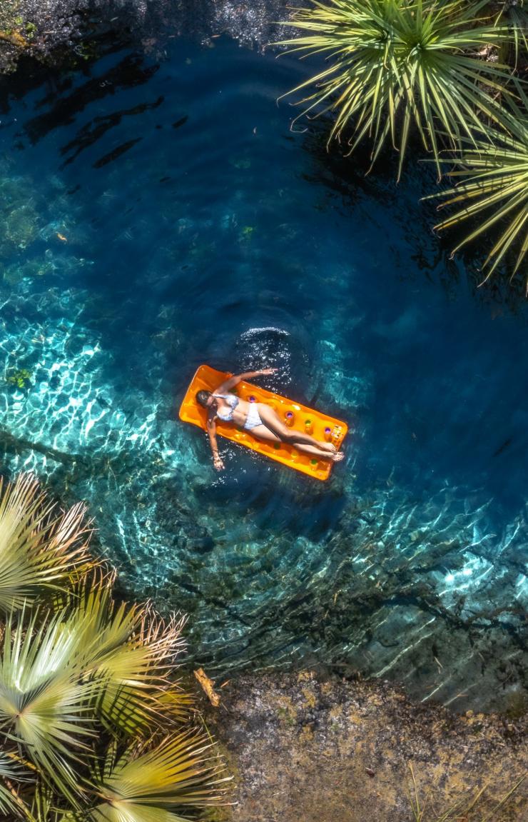 Floating in Bitter Springs, Elsey National Park, NT © Tourism NT/Let's Escape Together 