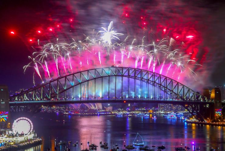 Fireworks off Sydney Harbour Bridge, Sydney, New South Wales © Scott Barbour\City of Sydney