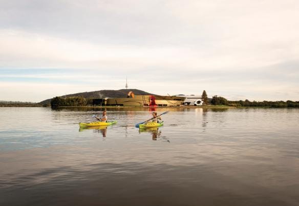 Lake Burley Griffin in Canberra, a peaceful centrepiece surrounded by attractions