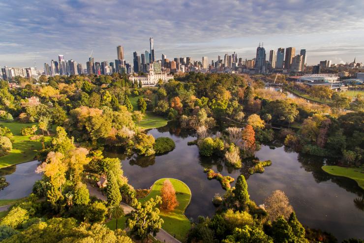 Aerial view of the Royal Botanic Gardens © Visit Victoria
