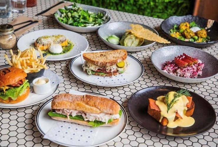 Food on table at Brewtown, Newtown, Sydney, New South Wales © Brewtown