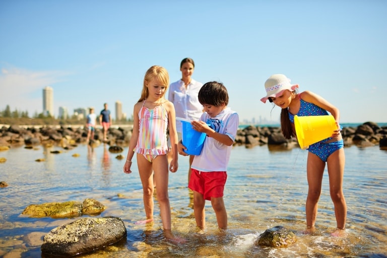 Rock Pools at Burleigh Heads, Gold Coast, QLD © Tourism Australia