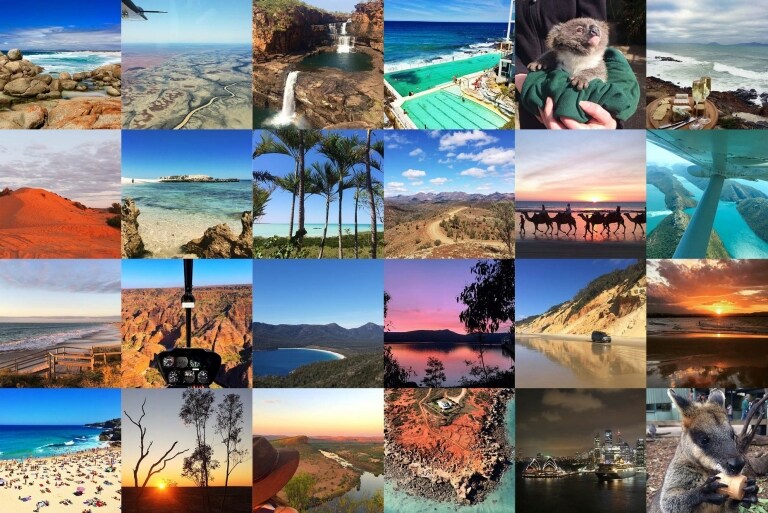 Collage de photos Instagram @Australia © Tourism Australia