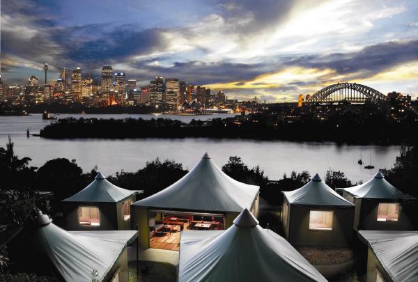 Roar and Snore glamping experience, Taronga Zoo, Sydney, NSW © Destination NSW