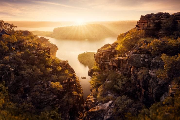 Pemandangan King George River dari atas, Kimberley, WA © Tourism Western Australia 