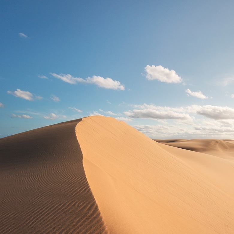 Bukit pasir di Stockton Sand Dunes di dekat Port Stephens © Destination NSW