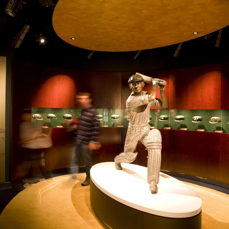 Don Bradman in mostra al National Sports Museum al Melbourne Cricket Ground (MCG) © National Sports Museum