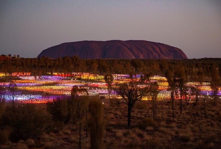 Installazione Field of Light nei pressi di Uluru © Tourism Australia