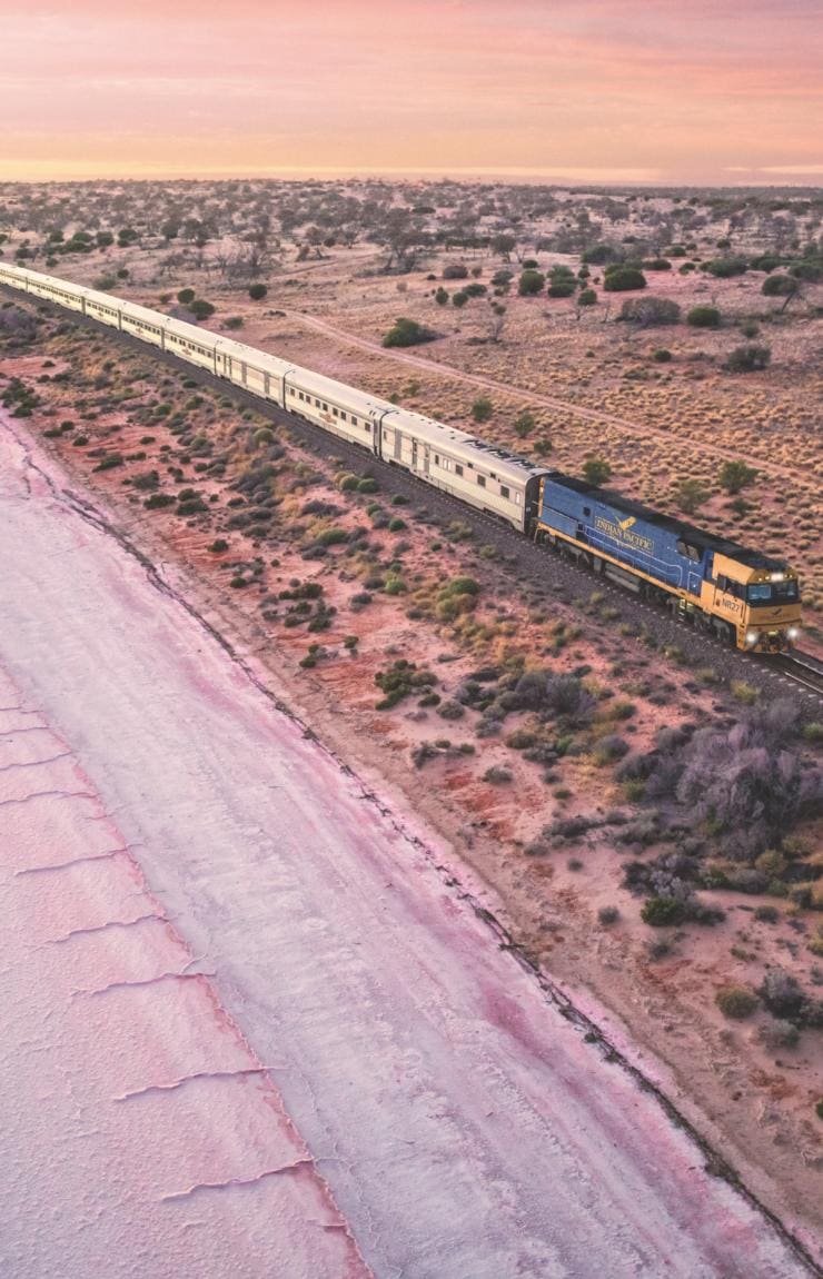 Indian Pacific Train, Lake Hart, South Australia © Journey Beyond