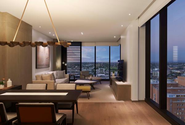 西オーストラリア州、パース、ウェスティン・パース、ウェスティン・クラブスイートのリビングエリア © The Westin Perth