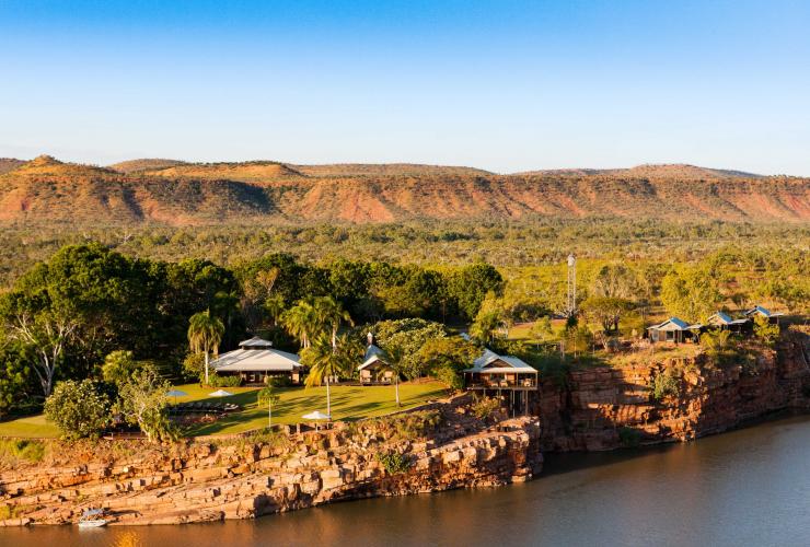 西オーストラリア州、チェンバレン・ゴージを見下ろすエル・クエストロ・ホームステッドの航空写真© Tourism WA