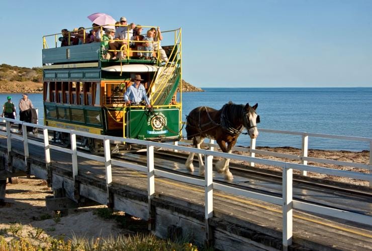 南オーストラリア州、ビクター・ハーバー、グラニット・アイランド・トラム（Granite Island Tram）© Graham Scheer, South Australian Tourism Commission