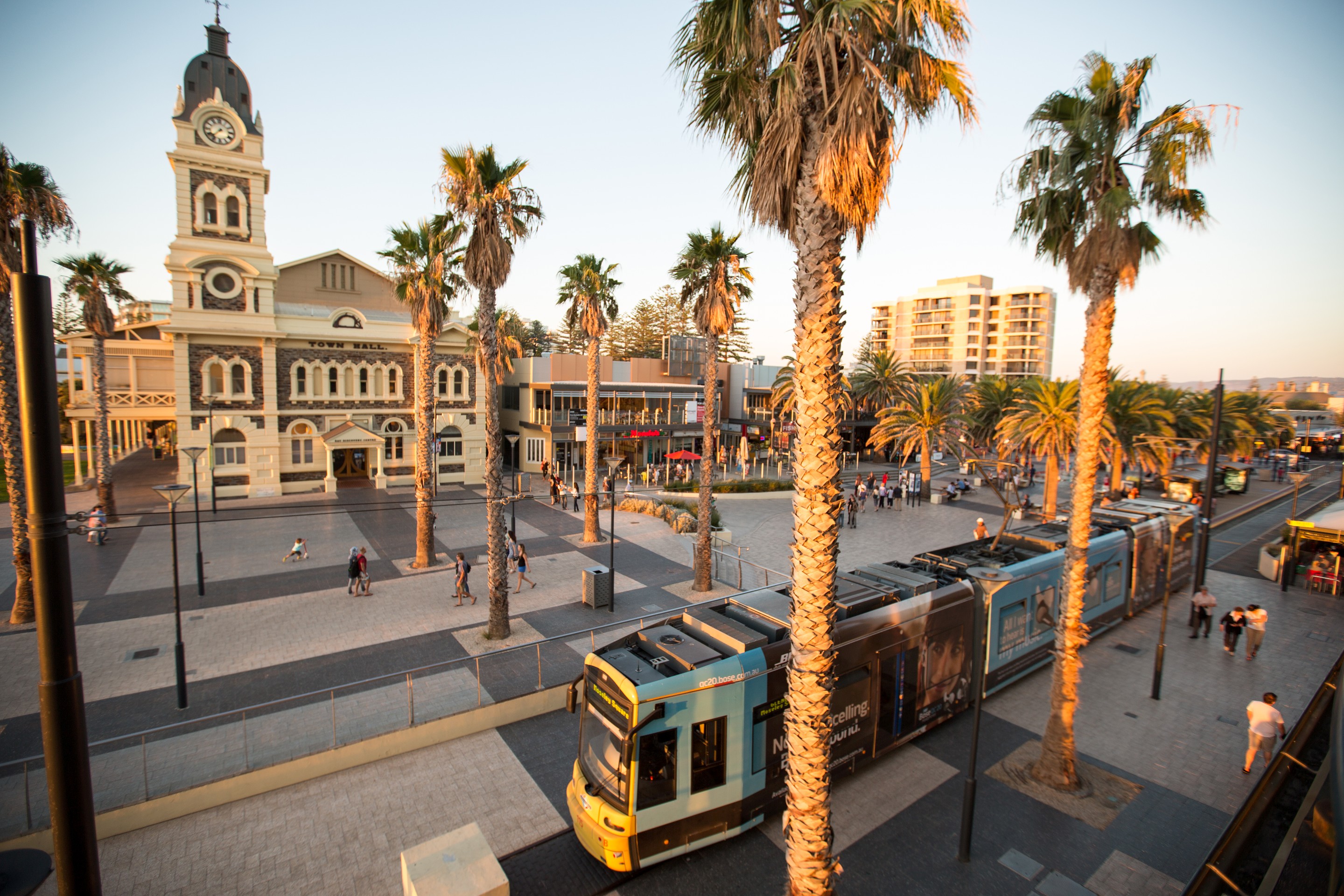 Tram at Moseley Square in Adelaide © Greg Snell/Tourism Australia