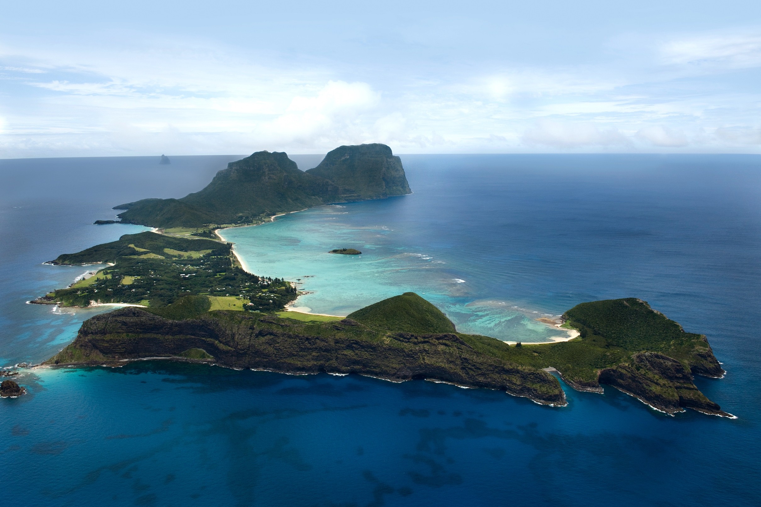 Aerial view of Lord Howe Island, NSW © Baillie Lodges