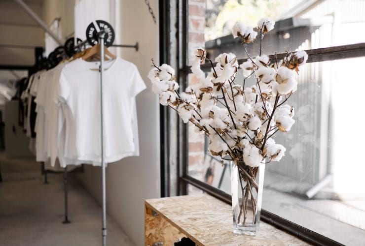 Sustainable T-shirts on display at Citizen Wolf in Sydney © Jason de Plater