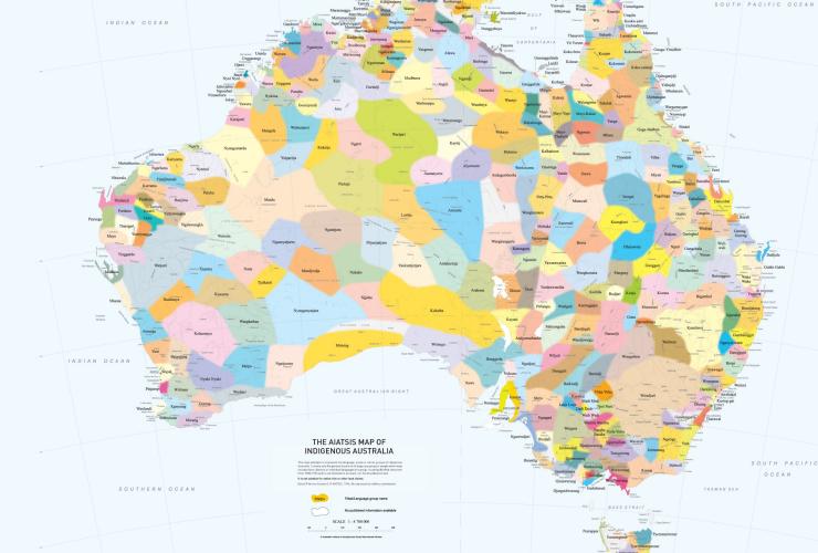 澳洲原住民的AIATSIS地圖©Australian Institute of Aboriginal and Torres Strait Islander於2017年的研究