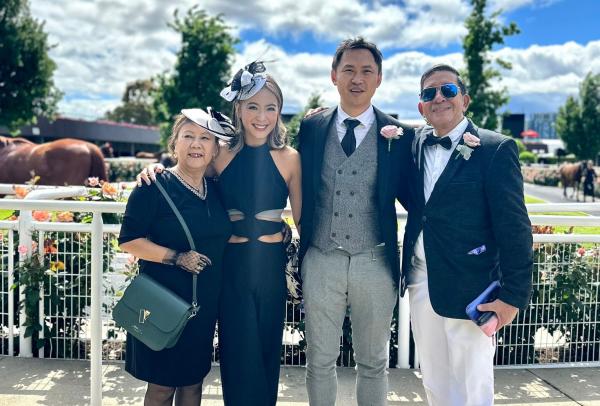 Christy Leung and family at Flemington Racecourse in Melbourne, Victoria © Christy Leung